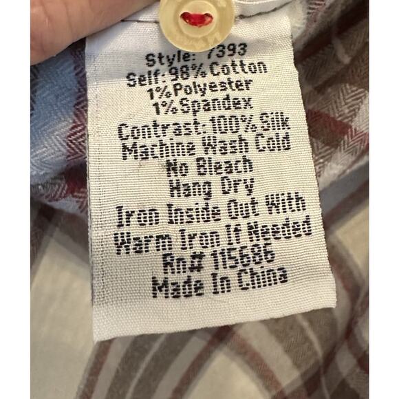 Johnny Was‎ 3j Workshop Altivo Scarf Back Plaid Top Size S Silk - Picture 5 of 5